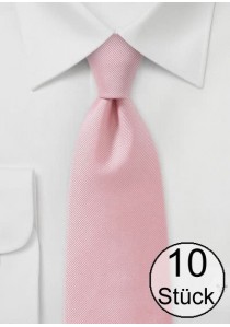  - Krawatte gerippte Struktur rosé  - Zehnerpack