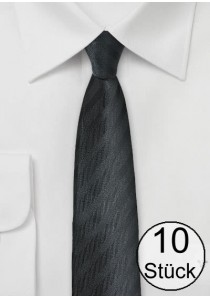  - Krawatte feingerippte Oberfläche schwarz - zehn