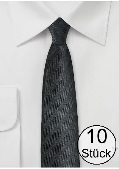 Krawatte feingerippte Oberfläche schwarz - zehn