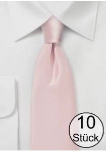 - Krawatte einfarbig Kunstfaser rose - Zehnerpack