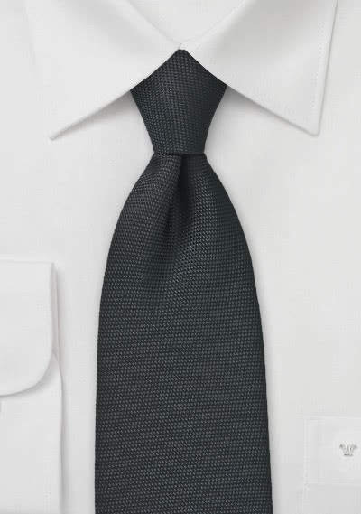 Krawatte  zart strukturiert schwarz - 
