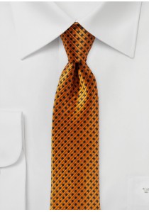  - Krawatte Struktur-Dekor orange schwarz