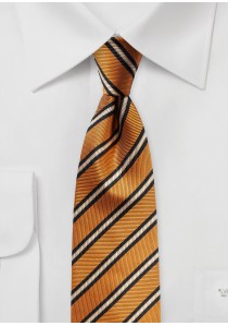 Businesskrawatte dezentes Streifen-Muster orange
