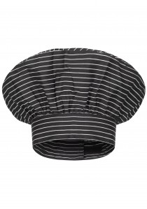 Französischer Kochhut in schwarz-weiß gestreift