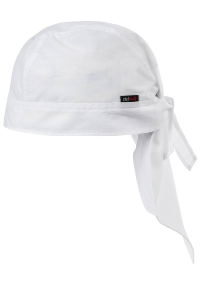 Weißes Bandana Cap (mit Zopftasche) - 