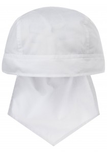 Weißes Bandana Cap (mit Zopftasche)