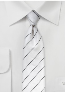  - Krawatte dünne Streifen weiß schwarz