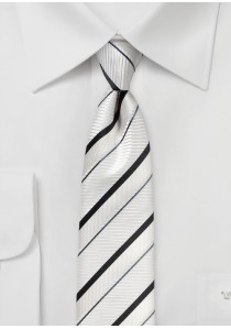 Krawatte stilsicheres Streifen-Dekor weiß schwarz