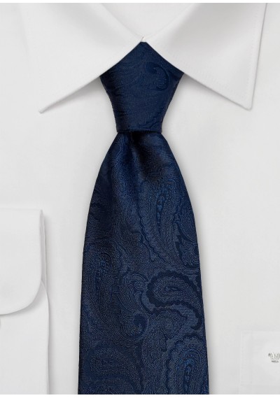 Krawatte Paisley dunkelblau - 