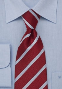  - Krawatte Clip Streifen hellblau kirschrot