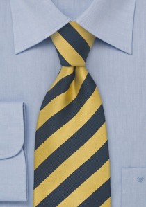 Clip-Krawatte blau gelb gestreift
