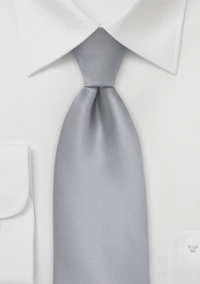 Krawatte XXL unifarben silbergrau - 