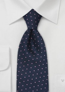  - Clip-Krawatte blau rosa Punkte