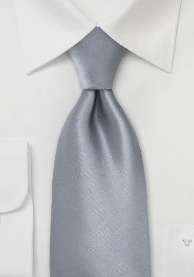 XXL-Krawatte grau einfarbig - 