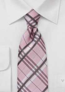  - Karo-Design-Krawatte rosa