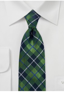  - Clip-Krawatte Karo-Look grün