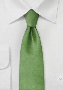  - Schmale Mikrofaser-Krawatte monochrom grün