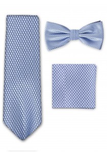  - Krawatte Schleife Set strukturiert eisblau