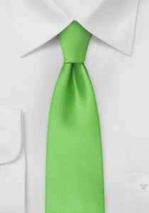  - Schmale Mikrofaser-Krawatte monochrom grün