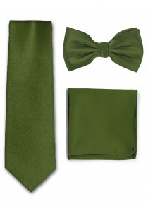  - Herrenfliege Ziertuch Krawatte oliv