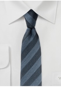  - Seiden-Krawatte mit Blockstreifen (blaugrau,