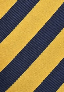 Krawatte Clip gelb dunkelblau Streifenmuster