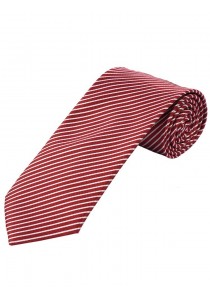  - 7-Fold Krawatte mit dünnen Streifen (rot-weiß)