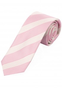 Krawatte schmal unifarben Streifen-Struktur rosa