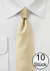  - Krawatte Streifenstruktur champagner - 10 Stück
