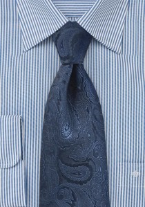  - Krawatte Paisley dunkelblau