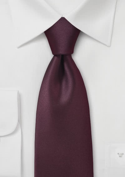 Krawatte monochrom Kunstfaser braunrot - 