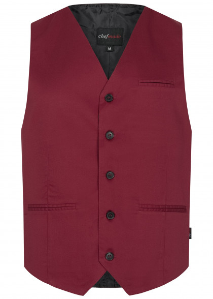  - Herrenweste in Bordeaux mit Stoffrücken