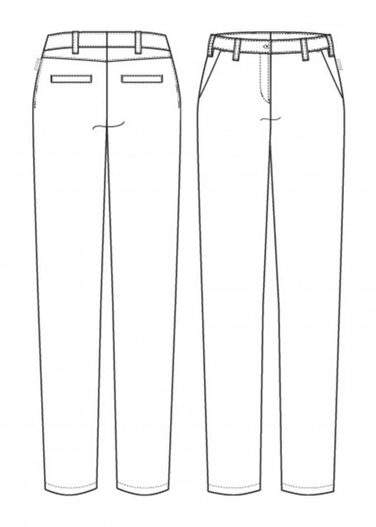 Damen-Chinohose in grau (Zeichnung)