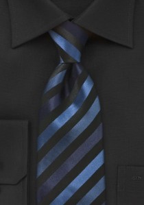 XXL-Krawatte junges Streifenmuster navyblau