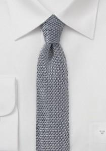 - Seiden-Krawatte gestrickt silbergrau