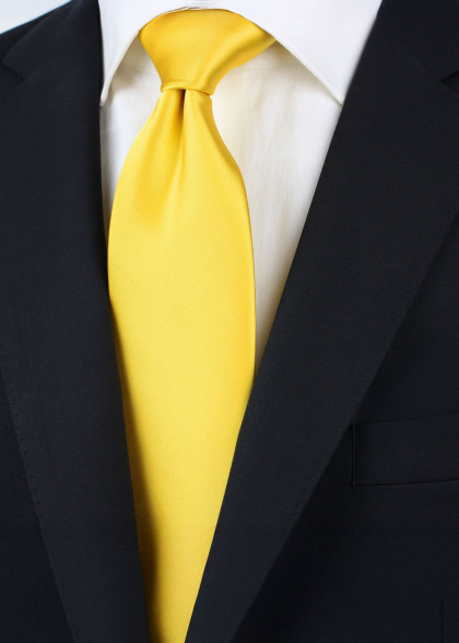 einfarbig gelbe Clip-Krawatte