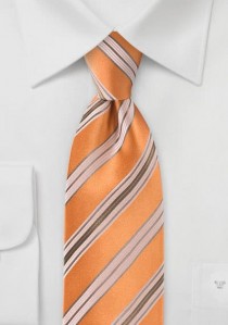  - Krawatte mediterrane Streifen kupfer-orange