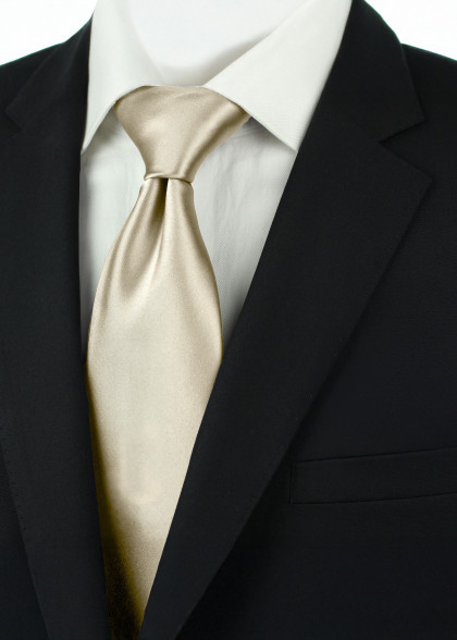 champagnerfarbene Krawatte mit Clip