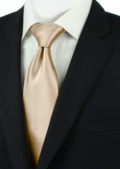 edle Krawatte mit Clip champagner