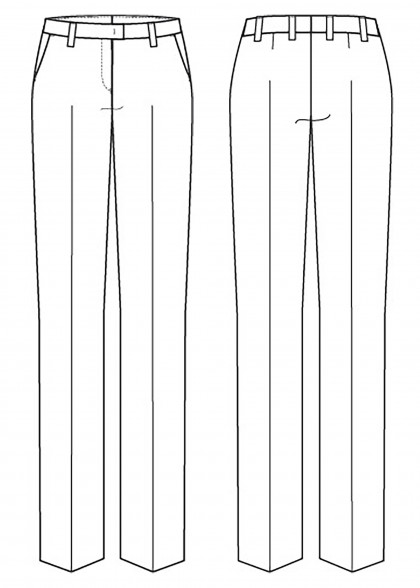 Damen Business Hose  /  Mikrodessin italian blue Zeichnung