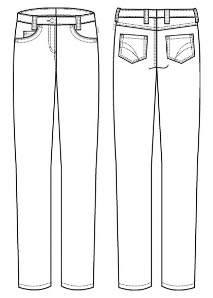 Damenhose im 5-Pocket Style (Grau) Zeichnung