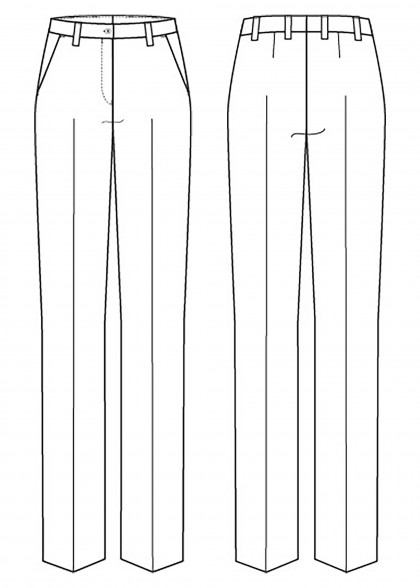 Business Damenhose Regular fit schwarz Zeichnung