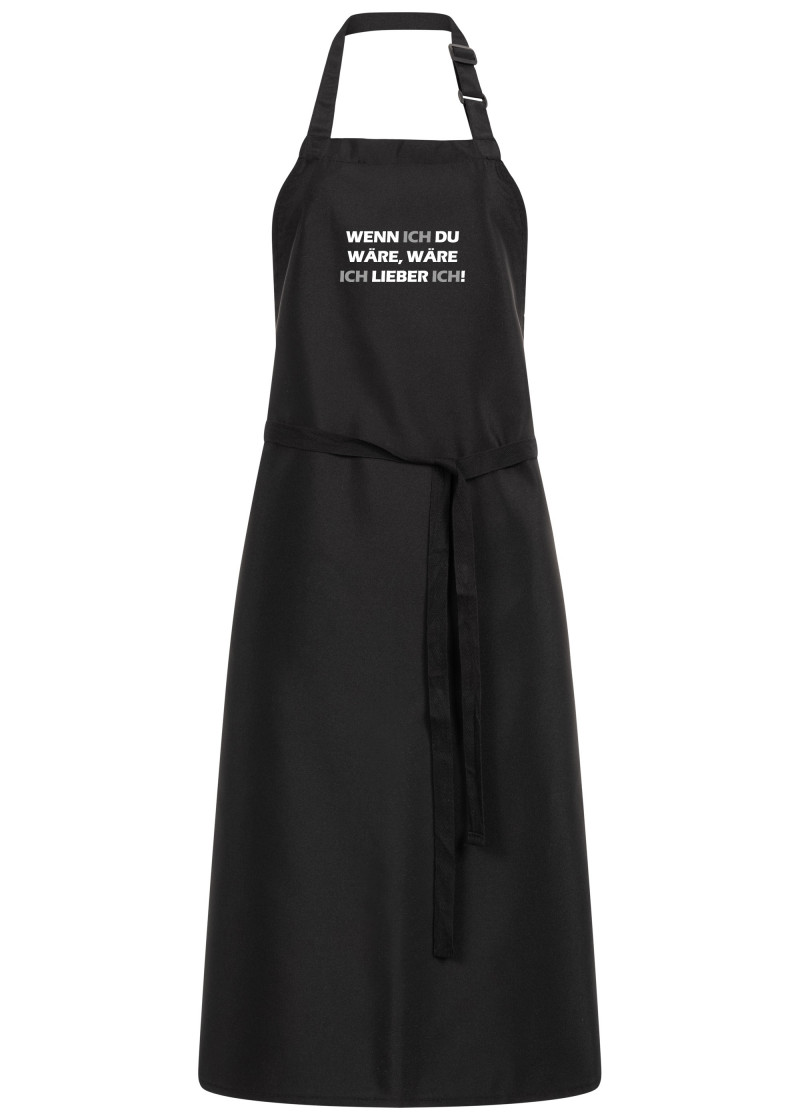 Schürze mit Wenn ich du wäre-Spruch (Schwarz)