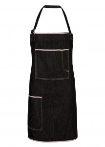 Latzschürze im Jeanslook in Schwarz