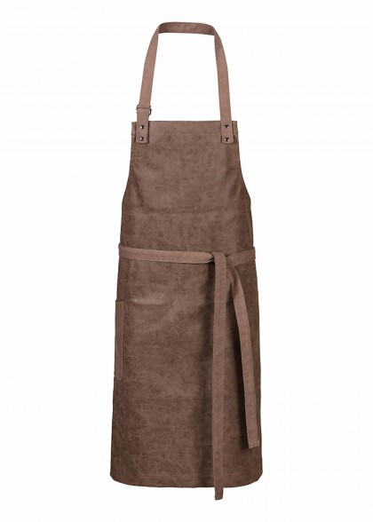 Latzschürze (Lederoptik) in Toffee