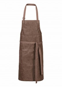 Latzschürze (Lederoptik) in Toffee