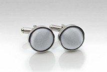  - Manschetten-Knöpfe Stoff silber