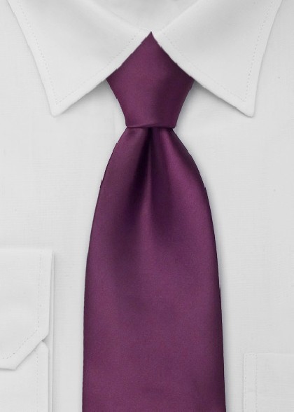 Clip-Krawatte Violett einfarbig Mikrofaser