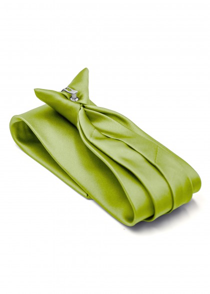 Sicherheitskrawatte Apfelgrün Clipansicht Mikrofaser