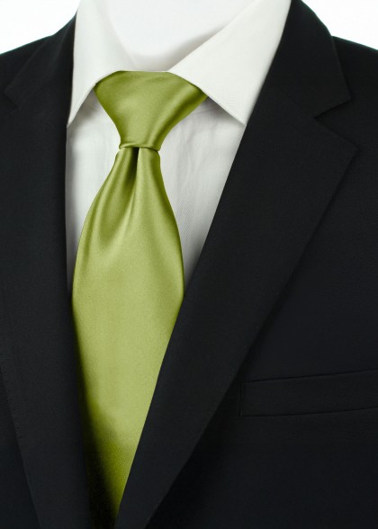 Krawatte mit Clip Polyfaser monochrom Grün